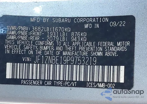 2023 Toyota Gr86 Premium z USA, uszkodzony, nr VIN JF1ZNBE19P9753219